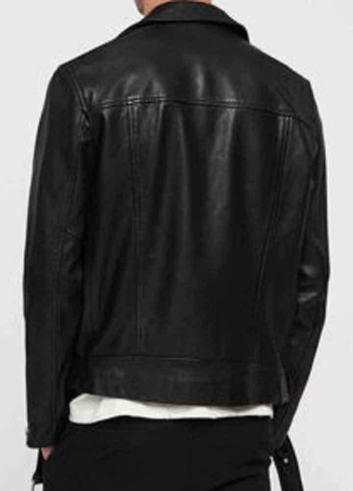 THE FLASH ELSEWORLDS (BARRY ALLEN) GRANT GUSTIN BLACK LEATHER JACKET
